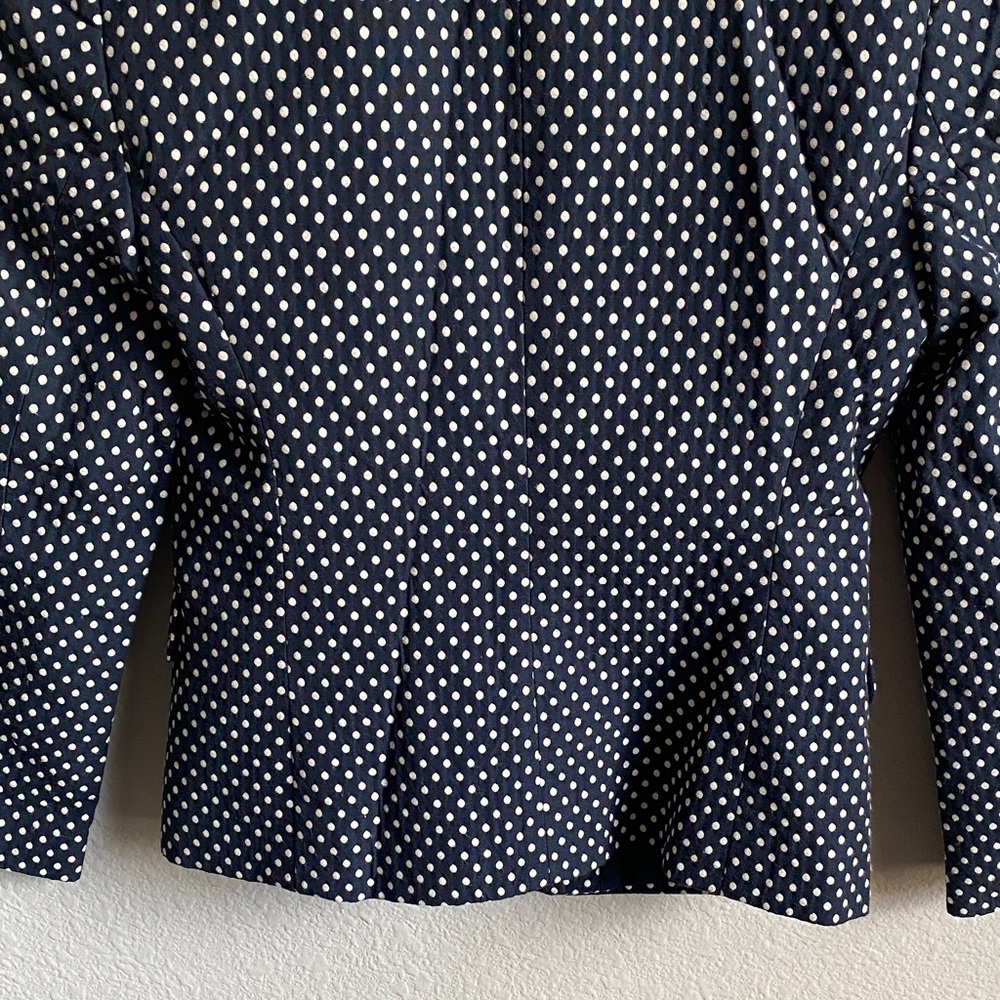 Ann Taylor Navy and White Polka Dot Blazer - Picture 9 of 14